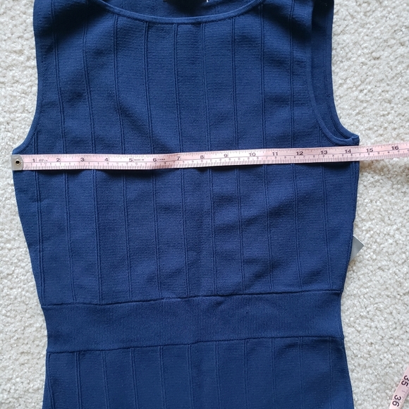 NWT Eva Mendes Blue and White Sweater Dress - Picture 5 of 7